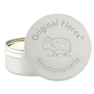 Shampoo soap round with sheep milk in a box with laser engraving 100g 