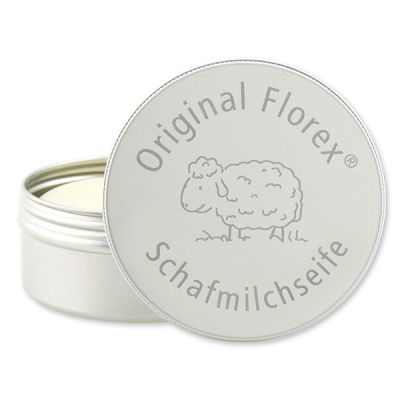 Sheep milk soap round 100g in a box with laser engraving, Classic 