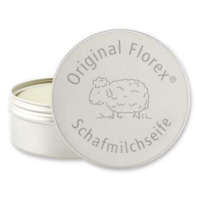 Sheep milk soap round 100g in a box with laser engraving, Edelweiss 