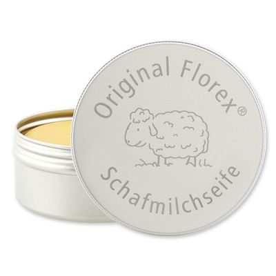 Sheep milk soap round 100g in a box with laser engraving, Swiss pine 