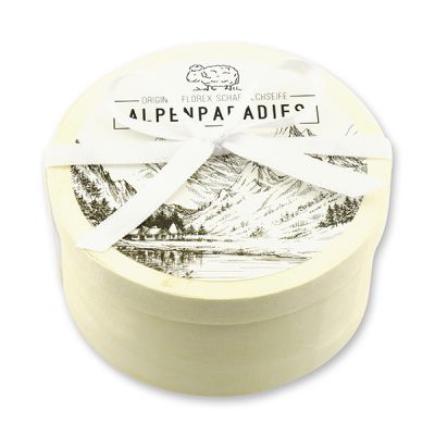 Schafmilchseife rund 100g in Spanschachtel "Alpenparadies", Edelweiß 