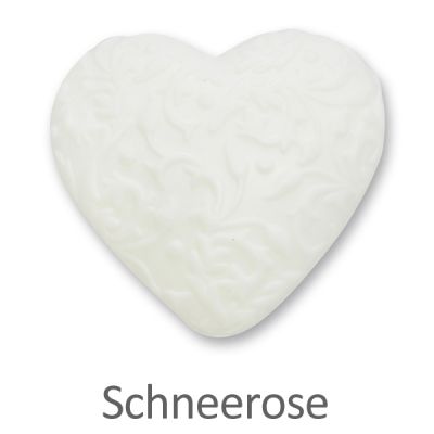 Sheep milk soap heart "Florex" 80g, Christmas rose white 