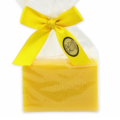 Sheep milk soap 100g without palm oil in a cellophane bag, Honey 