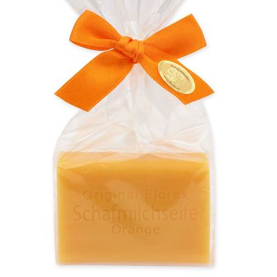 Sheep milk soap square 100g in a cellophane bag, Orange 