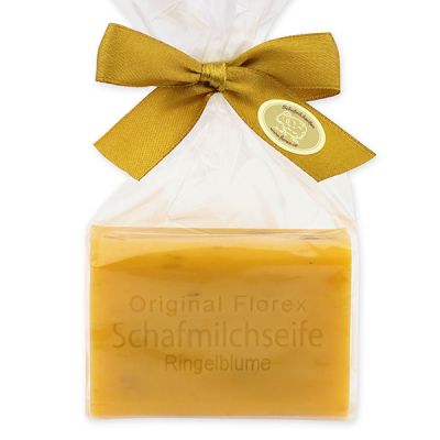 Sheep milk soap square 100g in a cellophane bag, Marigold 