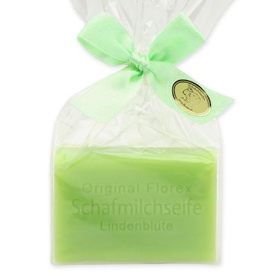 Sheep milk soap square 100g in a cellophane bag, Lime blossom 