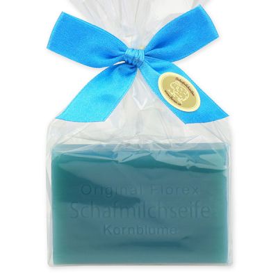 Sheep milk soap square 100g in a cellophane bag, Cornflower 