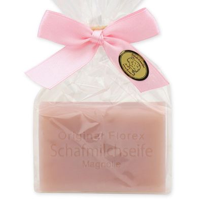 Sheep milk soap square 100g in a cellophane bag, Magnolia 