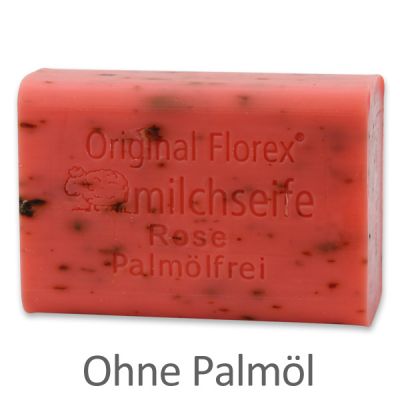 Sheep milk soap 100g without palm oil, Rose with petals 