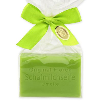 Sheep milk soap square 100g in a cellophane bag, Lime 