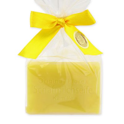 Sheep milk soap square 100g in a cellophane bag, Chamomile 