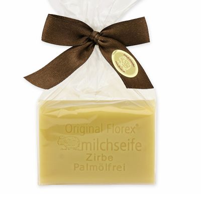 Sheep milk soap 100g without palm oil in a cellophane bag, Swiss pine 