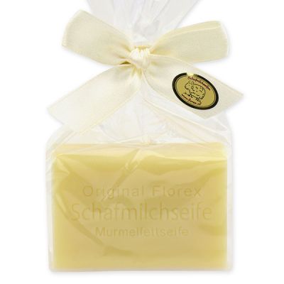 Sheep milk soap square 100g in a cellophane bag, Marmot fat soap 