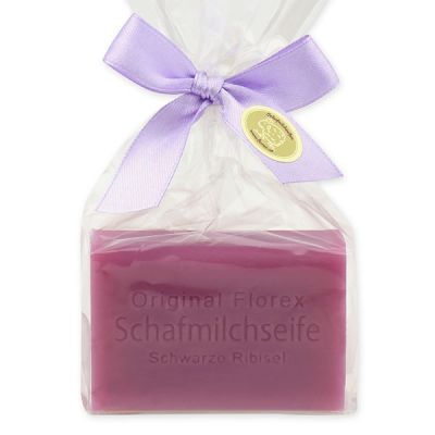 Schafmilchseife eckig 100g in Cello, Schwarze Ribisel 