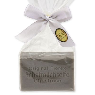 Schafmilchseife eckig 100g in Cello, Christrose 