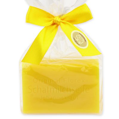 Sheep milk soap square 100g in a cellophane bag, St. John's wort 