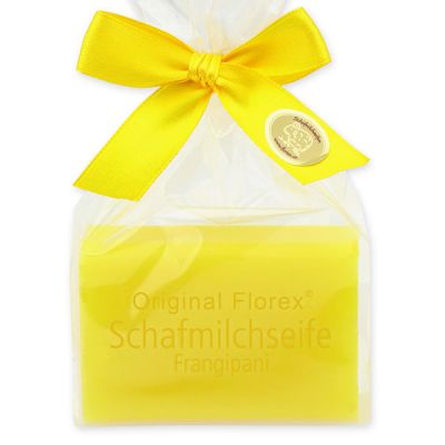 Sheep milk soap square 100g in a cellophane bag, Frangipani 