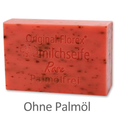 Sheep milk soap 150g without palm oil, Rose with petals 