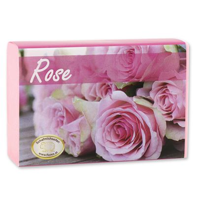 Sheep milk soap square 150g modern, Rose "Diana" 