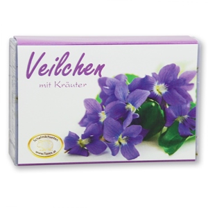 Sheep milk soap square 150g modern, Viola with herbs 