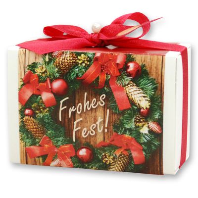 Sheep milk soap 150g in a box "Frohes Fest", Pomegranate 