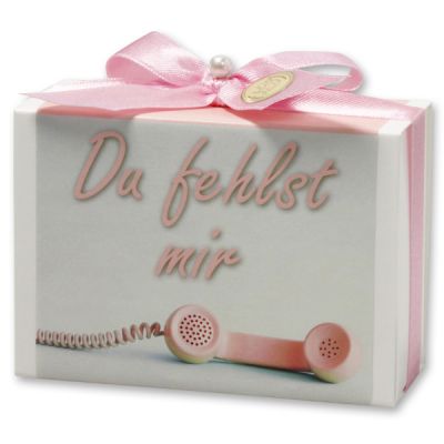 Sheep milk soap 150g in a box "Du fehlst mir", Jasmine 