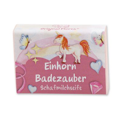 Schafmilchseife eckig 25g "Einhorn Badezauber", Blütenzauber 