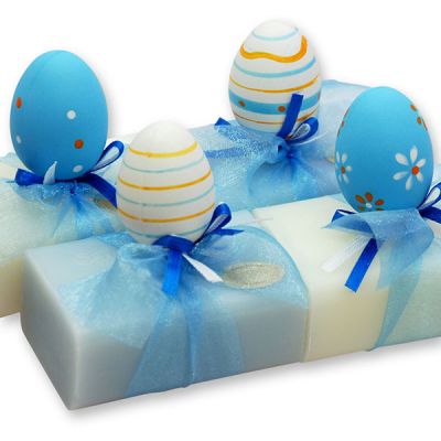 Sheep milk soap 100g, decorated with an easter egg, Classic/forget-me-not 
