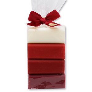 Sheep milk soap 4x100g in a cellophane bag, Classic/ Pomegranate/Baked apple/ Winter magic 