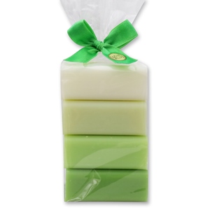 Sheep milk soap 4x100g in a cellophane bag, Classic/Meadow flower/Green tea/Ginko 
