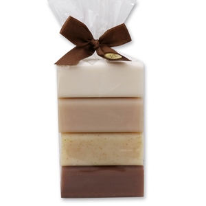 Sheep milk soap 4x100g in a cellophane bag, Christmas rose white/Almond oil/Vanilla/ Kitchen soap 