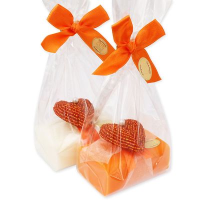 Sheep milk soap 100g, decorated with a heart packed in a cellophane, Classic/freesia 