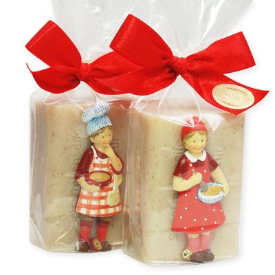 Sheep milk soap 100g, decorated with cooking figures in a cellophane, For kitchen 