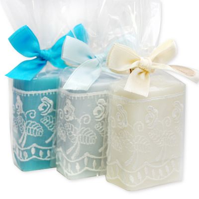 Sheep milk soap 100g, decorated with a flower ribbon in a cellophane, sorted 