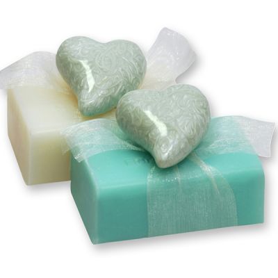 Sheep milk soap 100g, decorated with a heart, Classic/salt 