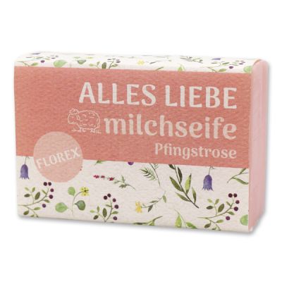 Sheep milk soap 150g "Alles Liebe", Peony 