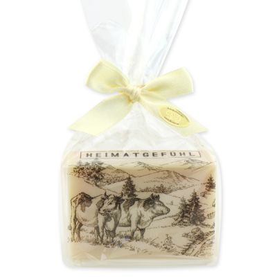 Sheep milk soap 150g packed in a cellophane bag "Heimatgefühl", Swiss pine 