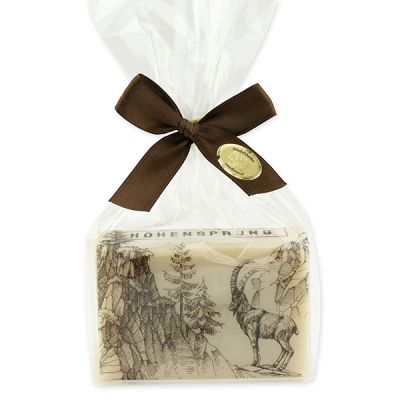 Sheep milk soap 150g packed in a cellophane bag "Höhensprung", Swiss pine 