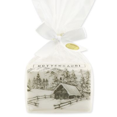 Sheep milk soap 150g packed in a cellophane bag "Hüttengaudi", Christmas rose white 