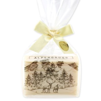 Sheep milk soap 150g packed in a cellophane bag "Alpengruß", Swiss pine 