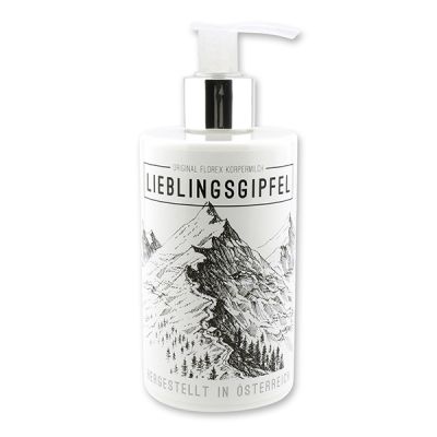 Body milk with organic sheep milk 250ml in a dispenser "Lieblingsgipfel", Edelweiss 