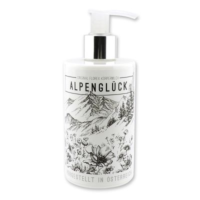 Body milk with organic sheep milk 250ml in a dispenser "Alpenglück", Edelweiss 