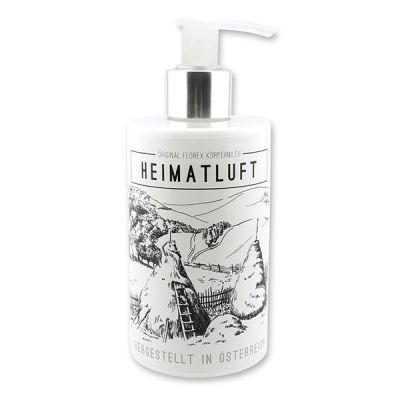 Body milk with organic sheep milk 250ml in a dispenser "Heimatluft", Swiss pine 