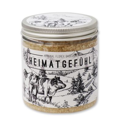 Bath salt 300g in a container "Heimatgefühl", Swiss pine 