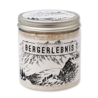 Bath salt 300g in a container "Bergerlebnis", Christmas rose white 