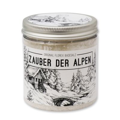 Bath salt 300g in a container "Zauber der Alpen", Edelweiss 