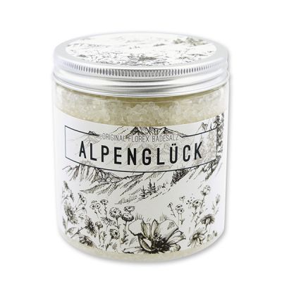 Bath salt 300g in a container "Alpenglück", Edelweiss 