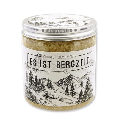 Bath salt 300g in a container "Es ist Bergzeit", Swiss pine 