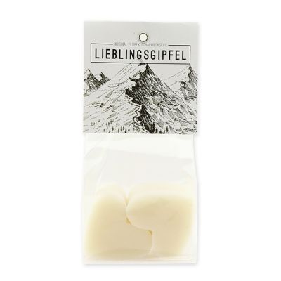 Sheep milk soap heart 4x23g packed in a cellophane bag "Lieblingsgipfel", Edelweiss 