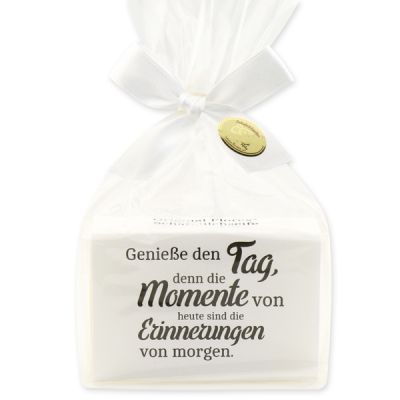 Sheep milk soap 150g packed in a cellophane bag "Genieße den Tag...", Edelweiss 